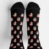 Custom Face Socks, Santa Hat 4 Photos Christmas Sokken (Top)
