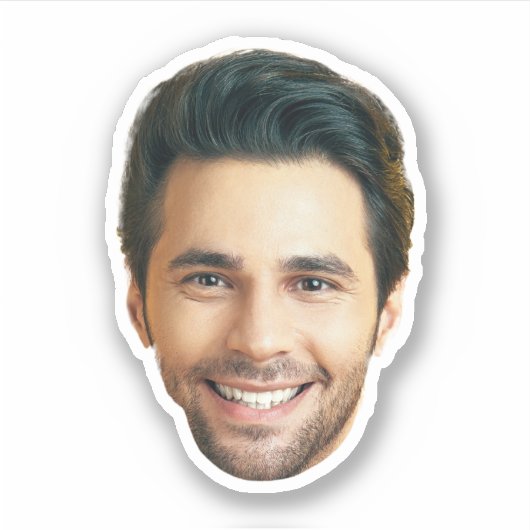 Custom Face Sticker | Gezicht en foto Man Label (Voorkant)