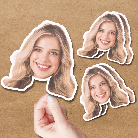 Custom Face Sticker | Gezicht en foto vrouw label