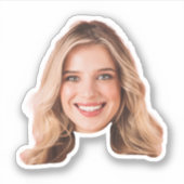Custom Face Sticker | Gezicht en foto vrouw label (Voorkant)