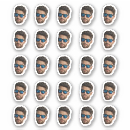 Custom Face Stickers Personalized 20 Photos Face (Voorkant)