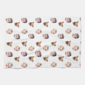 Custom Face, Unique Family Gift 3 Photos Face Theedoek (Horizontaal)