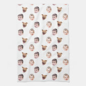 Custom Face, Unique Family Gift 3 Photos Face Theedoek (Verticaal)