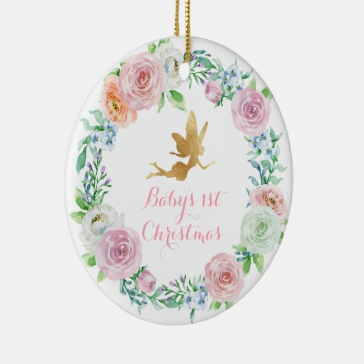 Custom Fairy Baby's 1e Kerstmis Ornament Meisje (Rechts)