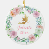 Custom Fairy Baby's 1e Kerstmis Ornament Meisje (Achterkant)