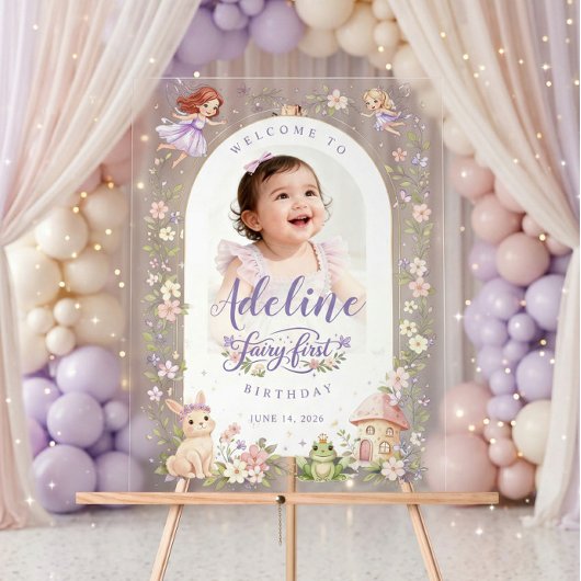 Custom Fairy First Birthday Acrylic Welcome Sign Acryl Bord