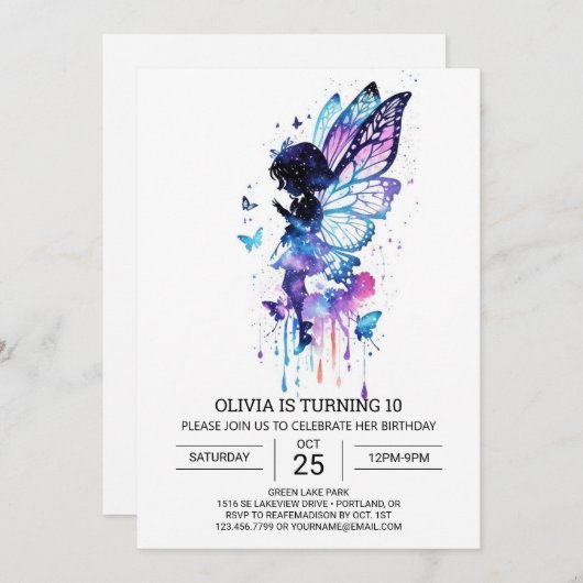 Custom Fairy Garden Verjaardagsfeest Kaart (Voorkant / Achterkant)