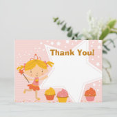 Custom Fairy Princess Cupcake Dank u Bedankkaart (Staand voorkant)