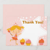 Custom Fairy Princess Cupcake Dank u Bedankkaart (Voorkant / Achterkant)