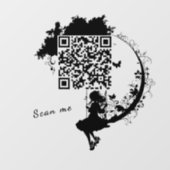 Custom Fairy Tale Magic Tree Silhouette QR Code Raamsticker (Vel)