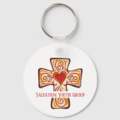 Custom Faith Cross Sleutelhanger met hart (Achterkant)