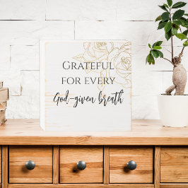 Custom Faith Motivational Quote with Gold Roses Houten Kist Print