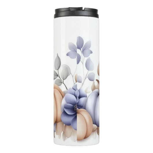 custom fall design with flowers and pumpkins thermosbeker (Achterkant)