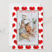 Custom Familie Foto Liefde Hart Valentijnsdag Kaar Feestdagenkaart (Voorkant)