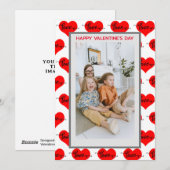 Custom Familie Foto Liefde Hart Valentijnsdag Kaar Feestdagenkaart (Voorkant / Achterkant)