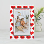 Custom Familie Foto Liefde Hart Valentijnsdag Kaar Feestdagenkaart (Staand voorkant)