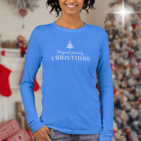 Custom familie kerstboom blauwe lange mouw