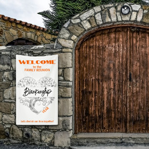 Custom Familie Reünie Hart Kunst Boom Wit Sinaasap Spandoek