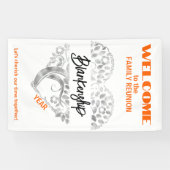 Custom Familie Reünie Hart Kunst Boom Wit Sinaasap Spandoek (Horizontaal)