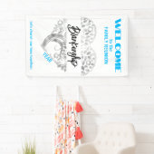 Custom Familie Reünie Hart Kunst Boom Wit Zilver Spandoek (Insitu)