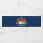 Custom Familie Reünie Party Mountain Sunset Waterfles Etiket (Enkel label)