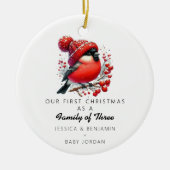 Custom familie van drie kerst keramisch ornament (Voorkant)