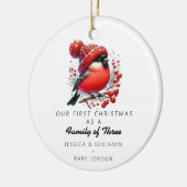 Custom familie van drie kerst keramisch ornament (Links)