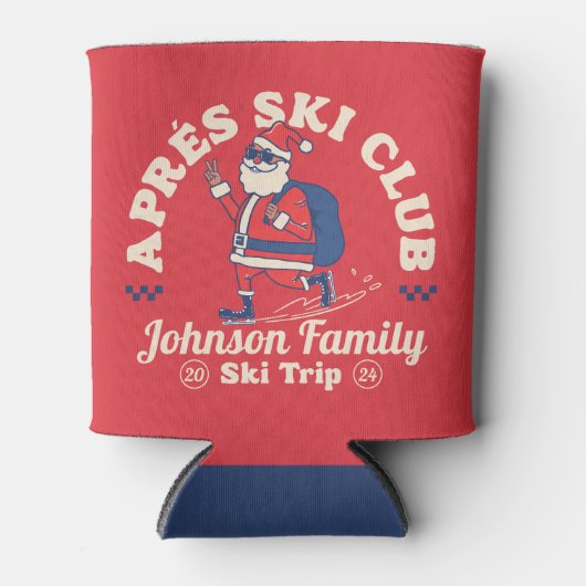 Custom Familie Vrienden Groep Ski Trip Schaatsen Blikjeskoeler (Voorkant)