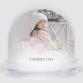 Custom Family 2 foto's Vrolijk Kerstfeest Sneeuwbol (Achterkant)