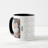 Custom Family 2 Photo 2026 Calendar  Mok (Voorkant links)