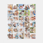 Custom Family 30 Fotocollage Schattigee herinnerin Fleece Deken (Voorkant)