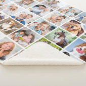 Custom Family 30 Photo Collage Cute Memories Sherpa Deken (3/4)