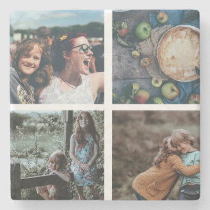 Custom Family 4 - Fotocollage Keepsake Stenen Onderzetter