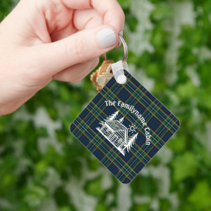 Custom Family Cabin Metal Sleutelhanger