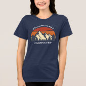 Custom Family Camping Trip Mountain Sunset Vrouwen Tri-Blend Shirt (Voorkant)