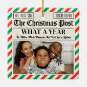 Custom Family Christmas Newspaper What a Year Keramisch Ornament (Achterkant)