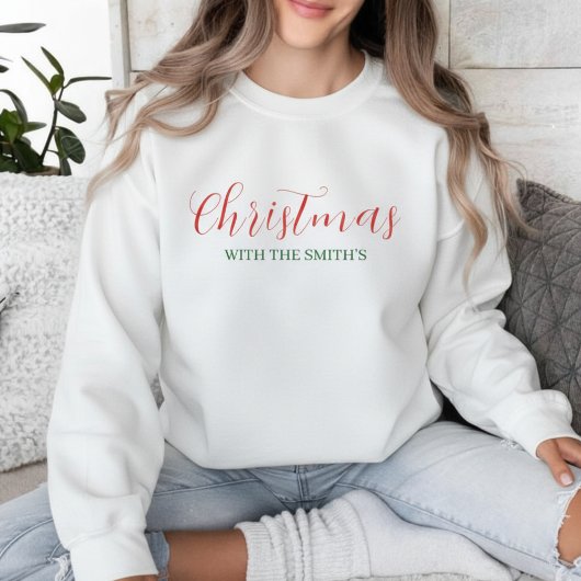 Custom Family Christmas Red & Green Holiday  Trui