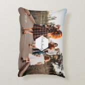 Custom Family Collage Fotoalbum Monogram Accent Kussen (Achterkant (Verticaal))