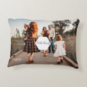 Custom Family Collage Fotoalbum Monogram Accent Kussen (Achterkant)