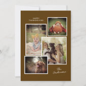 Custom Family Collage Moderne Thanksgiving Foto Feestdagenkaart (Voorkant)