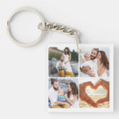 Custom Family Collage Vijf foto gepersonaliseerd Sleutelhanger (Voorkant)