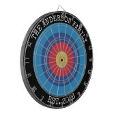 Custom Family Dartboard Personalized Name Gift Dartbord (Voorkant Links)