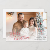 Custom Family Flat Christmas Greeting Card Bedankkaart (Voorkant / Achterkant)