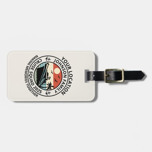 Custom Family Group Matching Cruise Trip Bagagelabel (Voorkant horizontaal)