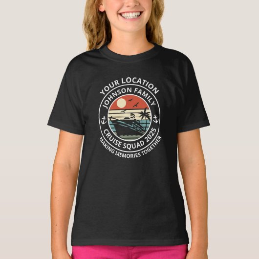 Custom Family Group Matching Cruise Trip T-shirt (Voorkant)