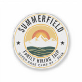 Custom Family Hiking Trip Modern Sticker (Voorkant)