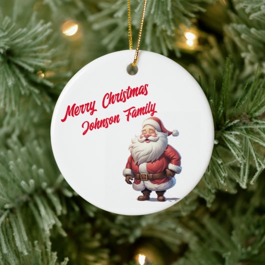 Custom Family Joy Santa Ornament (Boom)