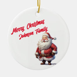 Custom Family Joy Santa Ornament