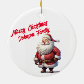 Custom Family Joy Santa Ornament (Achterkant)