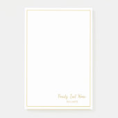 Custom Family Last Name Gold Border Notes (Voorkant)